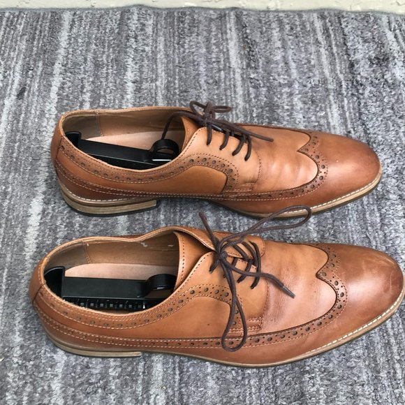 Ferro Aldo Mens Lace Up Wing Tip Casual Brown Two Tone Dress Shoes Size 13